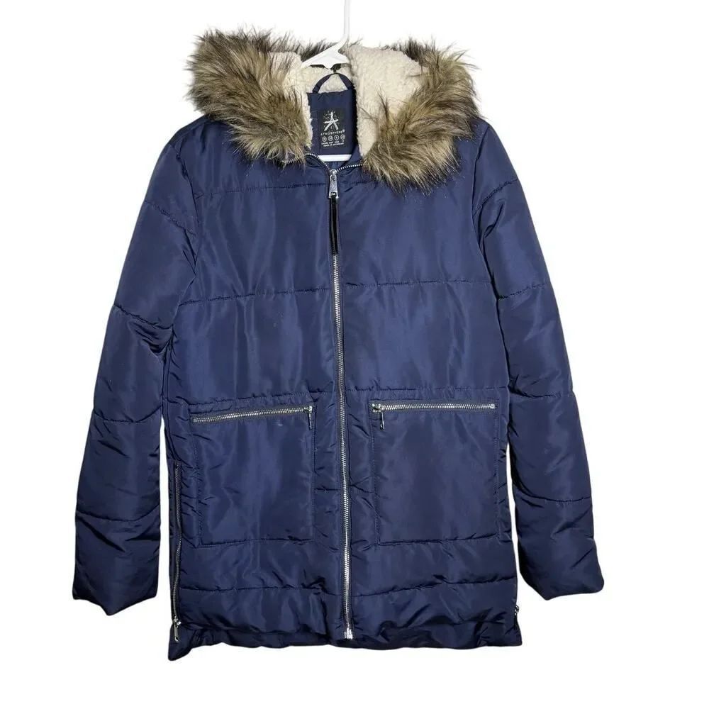 Atmosphere Faux Fur-Lined Hooded Winter Coat – Women’s Size 6